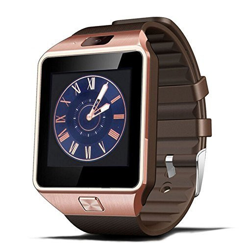 Padgene Bluetooth DZ09 Smartwatch Touch Screen with Pedometer Anti-Lost Camera Support Android Apple System (Rose Gold)