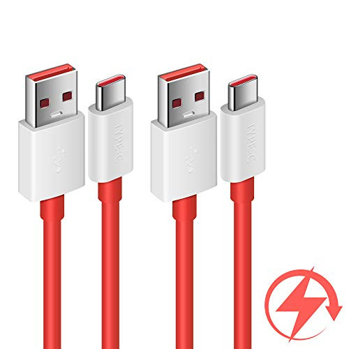 COOYA Dash Charge Cable Replacement for OnePlus 7 Charging Cable, 4A Warp Charge Cable for OnePlus 7 Pro, 6.6FT 2Pack Type C Cable Dash Charging for OnePlus 6T/ 6, OnePlus 5T/ 5, OnePlus 3T/ 3, Red
