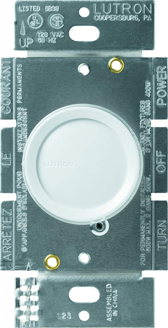 Lutron D-603P-WH Rotary 600-watt 3-Way Dimmer, White