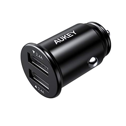 AUKEY Car Charger with 24W Output, Aluminum Alloy Flush Fit & 4.8A Dual USB Ports for iPhone Xs/Max/XR/X, iPad Air/Pro, Samsung Galaxy Note8 and More - Black AUKEY Car Charger with 24W Output, Aluminum Alloy Flush Fit & 4.8A Dual USB Ports for iPhone Xs/Max/XR/X, iPad Air/Pro, Samsung Galaxy Note8 and More - Black