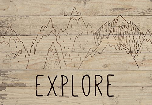 P. GRAHAM DUNN Explore Mountains Natural 6.5 x 4.5 Solid Wood Mini Tabletop Sign