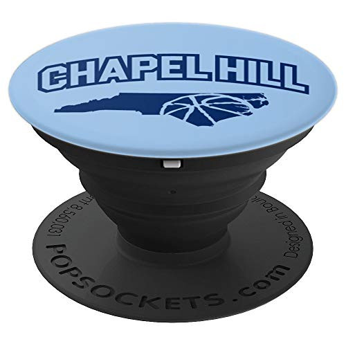 Chapel Hill North Carolina Blue Navy Basketball Map - PopSockets Grip and Stand for Phones and Tablets