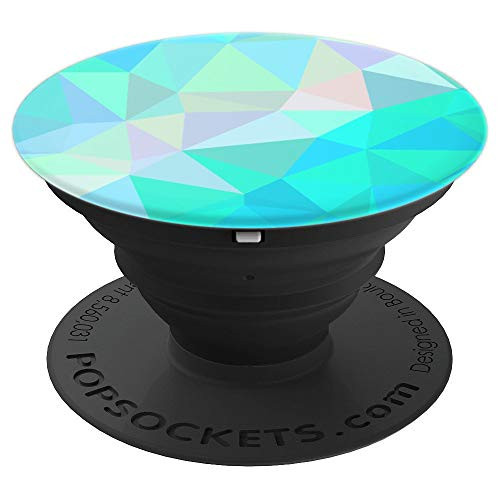 Blue Abstract Triangles Polygonal Art Pretty - PopSockets Grip and Stand for Phones and Tablets