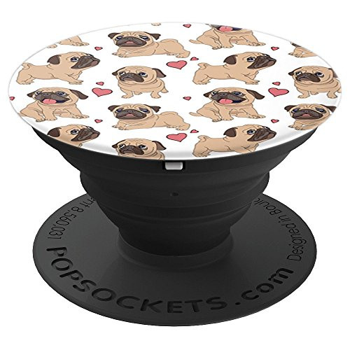 Pug Love PopSockets Pug Lovers Pug Pattern With Hearts - PopSockets Grip and Stand for Phones and Tablets Pug Love PopSockets Pug Lovers Pug Pattern With Hearts - PopSockets Grip and Stand for Phones and Tablets
