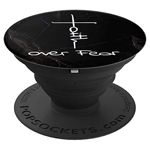 Faith Over Fear Christian Cross Inspirational Gift Holder - PopSockets Grip and Stand for Phones and Tablets
