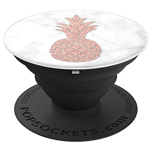 Rose Gold Bling Pineapple On White Marble Design - PopSockets Grip and Stand for Phones and Tablets Rose Gold Bling Pineapple On White Marble Design - PopSockets Grip and Stand for Phones and Tablets