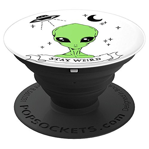Stay Weird Ribbon & Alien Head In Space - PopSockets Grip and Stand for Phones and Tablets Stay Weird Ribbon & Alien Head In Space - PopSockets Grip and Stand for Phones and Tablets