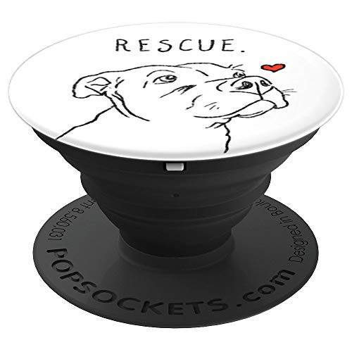 Rescue Dog, Pitbull, Rescue Mom - PopSockets Grip and Stand for Phones and Tablets Rescue Dog, Pitbull, Rescue Mom - PopSockets Grip and Stand for Phones and Tablets