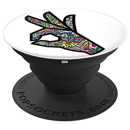 Psychedelic Trippy Okay Hand Sign Rave - PopSockets Grip and Stand for Phones and Tablets
