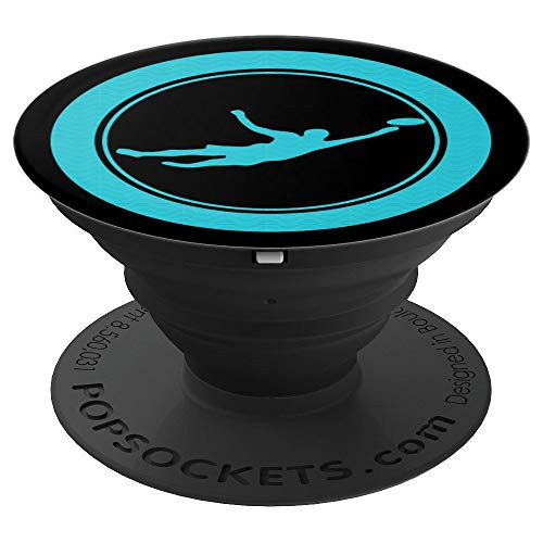 Ultimate Frisbee Player Silhouette Blue - PopSockets Grip and Stand for Phones and Tablets