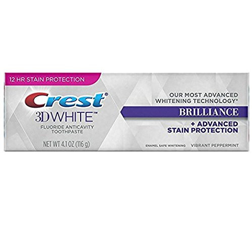 Crest 3D White Brilliance Toothpaste, Vibrant Peppermint 4.1 Ounce (Pack of 2)