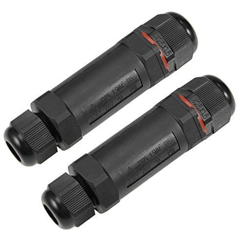 uxcell 2PCS Waterproof IP68 5 Pole Outdoor External Electrical Junction Box Cable Wire Connector External Sleeve Coupler for 10-14mm Cable Range