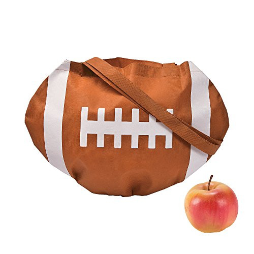 Fun Express Large Football Tote Bags | 12 Count | Great for Sports Themed Event, Birthday Party Games, Prizes & Favors, Gym School Travel Totes