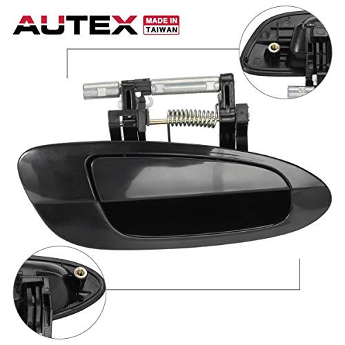 AUTEX Exterior Door Handle Rear Right Passenger Side Compatible with Nissan Altima 2002 2003 2004 2005 2006 Door Handle Smooth Black 80430 82606-8J009 826068J009