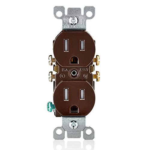Leviton T5320 15 Amp, 125V, Tamper Resistant, Duplex Receptacle, Residential Grade, Grounding, 10-Pack, Brown Leviton T5320 15 Amp, 125V, Tamper Resistant, Duplex Receptacle, Residential Grade, Grounding, 10-Pack, Brown
