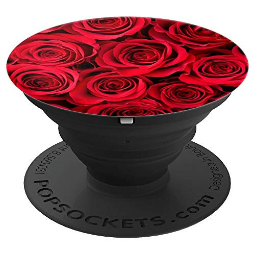 So Pretty Dozen Red Roses Bunch Of Rose Buds Bouquet - PopSockets Grip and Stand for Phones and Tablets