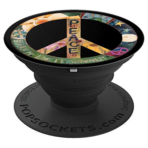 Psychedelic Peace Sign Symbols Tie Dye Groovy Hippie Art p07 - PopSockets Grip and Stand for Phones and Tablets