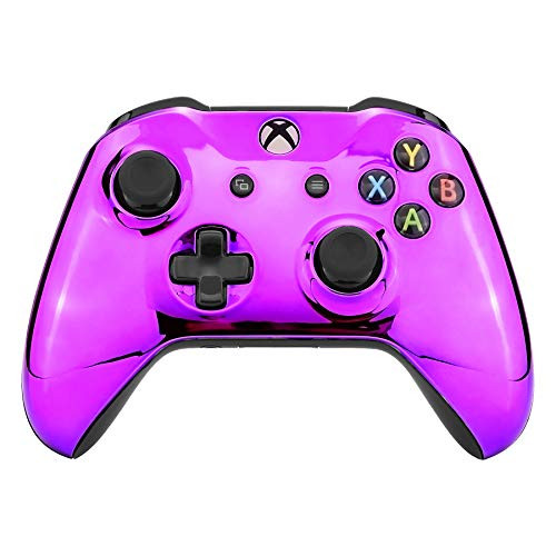 eXtremeRate Chrome Purple Edition Front Housing Shell Faceplate for Xbox One S & Xbox One X Controller (Model 1708)