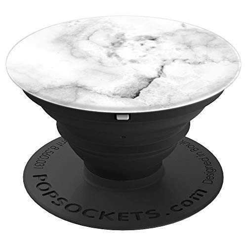 Simple Cute White Gray Abstract Pattern Faux Granite Marble - PopSockets Grip and Stand for Phones and Tablets
