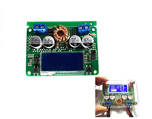 DC Buck Converter, DC 8-60V to DC 3-32V Step Down Converter 36V 48V to 5V 12V 24V 7A Voltage Regulator Adjustable Volt Transformer Board Power Supply Module with LCD Display and Acrylic case