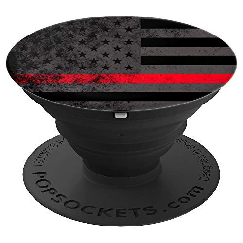 Thin Red Line American Flag, Firefighters Gift - PopSockets Grip and Stand for Phones and Tablets