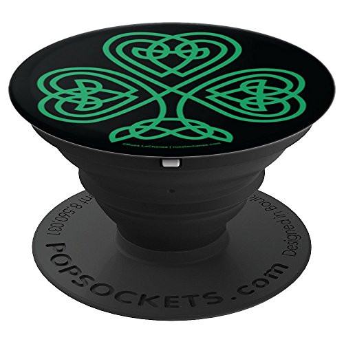 Irish Shamrock Celtic Green Design - PopSockets Grip and Stand for Phones and Tablets