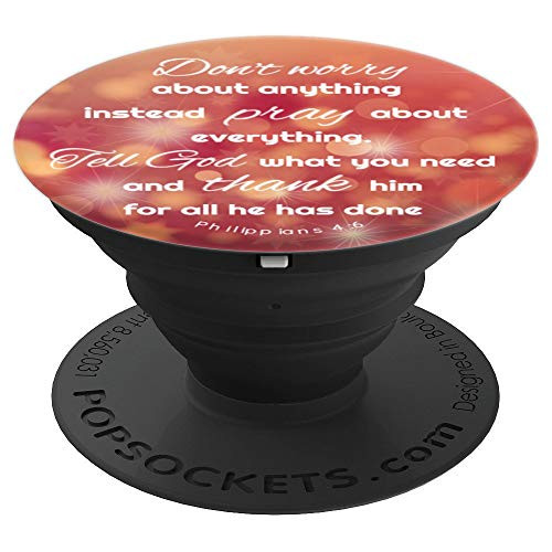 Dont Worry Pray and Thank God I Philippians 4:6 I Red Advent - PopSockets Grip and Stand for Phones and Tablets Dont Worry Pray and Thank God I Philippians 4:6 I Red Advent - PopSockets Grip and Stand for Phones and Tablets