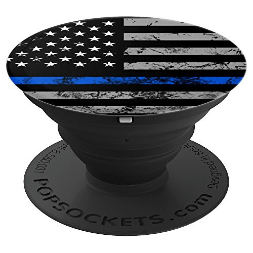 Thin Blue Line Pop Socket USA Flag Birthday Christmas Gift - PopSockets Grip and Stand for Phones and Tablets