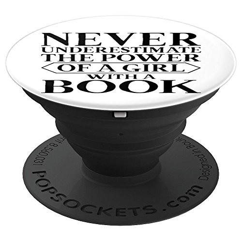 The Power Of A Girl With a Book Women Bookworm Reader Gifts - PopSockets Grip and Stand for Phones and Tablets