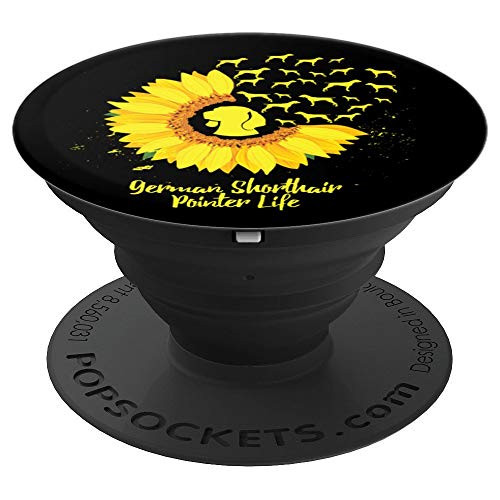 German Shorthair Pointer | Gift Dog Mom Dad | Sunflower - PopSockets Grip and Stand for Phones and Tablets