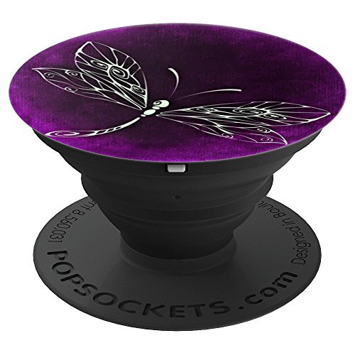 Abstract Dragonfly on Purple - PopSockets Grip and Stand for Phones and Tablets