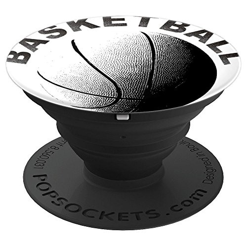 Sports Basketball Athlete Game Ball Art Black White Bball - PopSockets Grip and Stand for Phones and Tablets Sports Basketball Athlete Game Ball Art Black White Bball - PopSockets Grip and Stand for Phones and Tablets