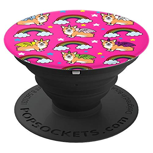 Corgi Pop-Socket Dog Unicorn Rainbow Sky Pink Cute Gift - PopSockets Grip and Stand for Phones and Tablets