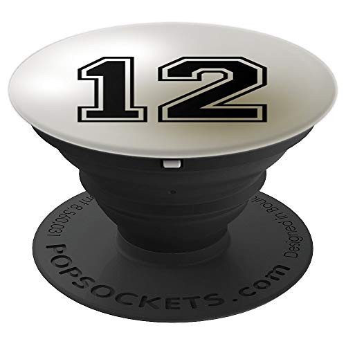 Lacrosse Lax Ball Jersey Number Fan #12 Twelve No 12 - PopSockets Grip and Stand for Phones and Tablets