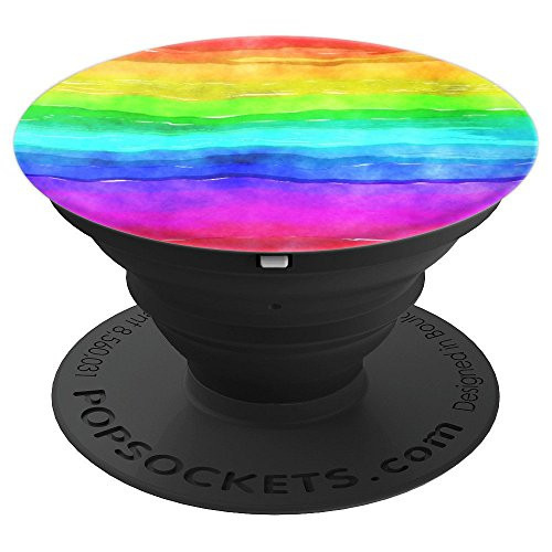 Rainbow Psychedelic Abstract Watercolor Paint Vector Artist - PopSockets Grip and Stand for Phones and Tablets