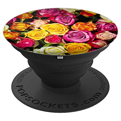 Beautiful Bouquet Of Roses Red Pink Yellow Flowers In Spring - PopSockets Grip and Stand for Phones and Tablets