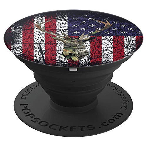 Deer Buck Hunting USA Flag Brown Camouflage Red White Blue - PopSockets Grip and Stand for Phones and Tablets Deer Buck Hunting USA Flag Brown Camouflage Red White Blue - PopSockets Grip and Stand for Phones and Tablets