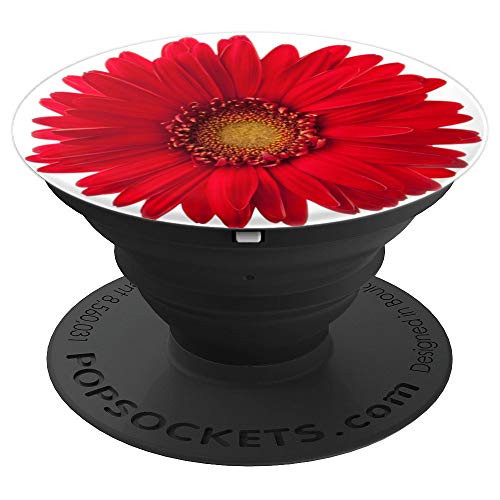 Cute Red Daisy Flower On White So Pretty Red Flower - PopSockets Grip and Stand for Phones and Tablets