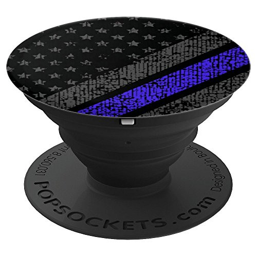 Thin Blue Line Police Officer Flag USA - PopSockets Grip and Stand for Phones and Tablets