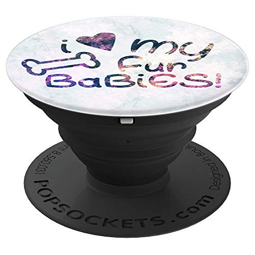 Animal Quote Fur Mama Pet Mom Baby Cute Saying Floral Design - PopSockets Grip and Stand for Phones and Tablets
