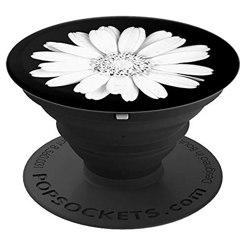 Black and White Beautiful Daisy Flower Pop Socket - Floral - PopSockets Grip and Stand for Phones and Tablets