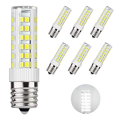 DiCUNO E17 LED Bulb Microwave Oven Light 6 Watt Appliance Bulb Daylight White 6000K, 550lm, 60W Halogen Equivalent AC110-130V (6-Pack)