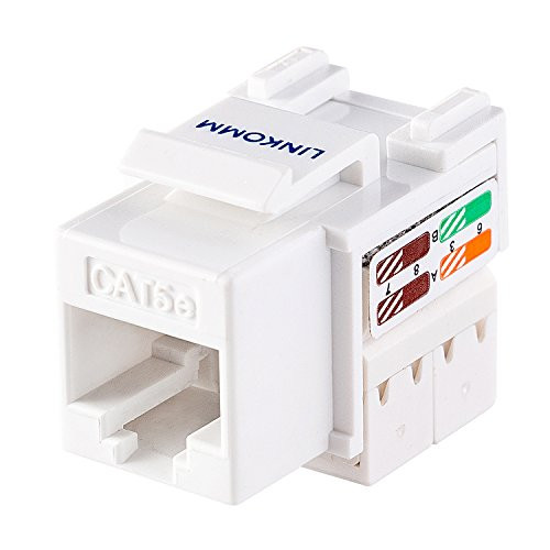 LINKOMM 10-Pack RJ45 Cat5e UTP Unshielded Keystone Jack (White)