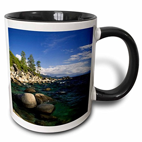 3dRose 88249_4"California, Lake Tahoe, Granite boulders-US05 BJA0418-Jaynes Gallery" Two Tone Mug 11 oz Black/White