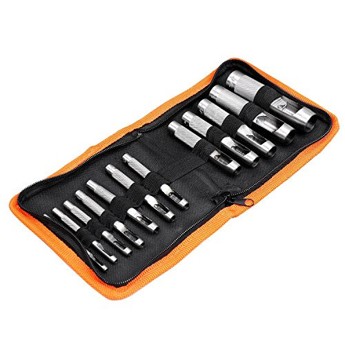 12-Piece Hollow Leather Punch Set for Punch Precise Holes in Leather or Plastic