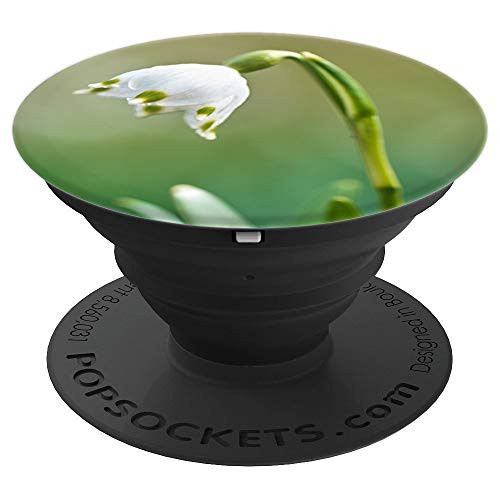 White Snowdrop-Flower Pop-Socket Spring-Green Gift for Girls - PopSockets Grip and Stand for Phones and Tablets