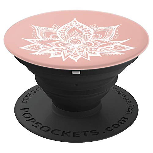 Lotus Flower Mandala Light Rose Pink Trendy Floral Pattern - PopSockets Grip and Stand for Phones and Tablets
