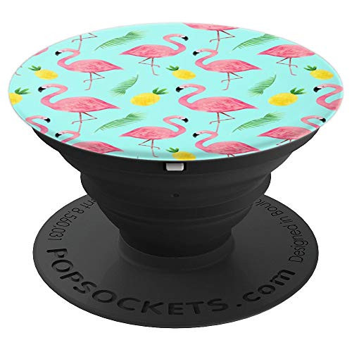 Tropical Beachy Summer Flamingo & Pineapple Pattern - PopSockets Grip and Stand for Phones and Tablets