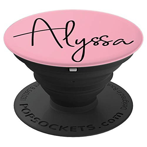 Alyssa Name Custom Girl name on Pink - Alyssa - PopSockets Grip and Stand for Phones and Tablets