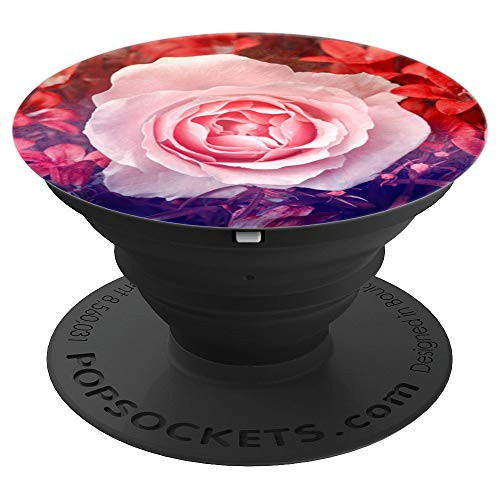 Beautiful White & Pink Rose & Red Flowers - Spring Floral - PopSockets Grip and Stand for Phones and Tablets